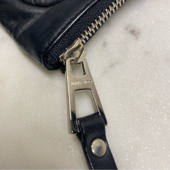 Jimmy Choo Black Leather Wristlet with Chain - Picture 7 of 11